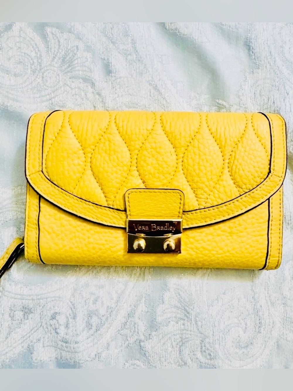 Vera Bradley Yellow Leather Quilted Wallet